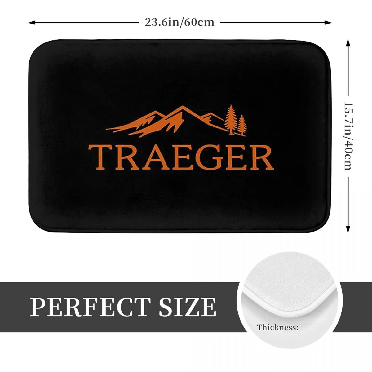 Traeger Pellet Grill Smoke BBQ Essential Non-slip Doormat Floor Mat Washable Carpet Rug for Kitchen Entrance Home Bedroom Mats