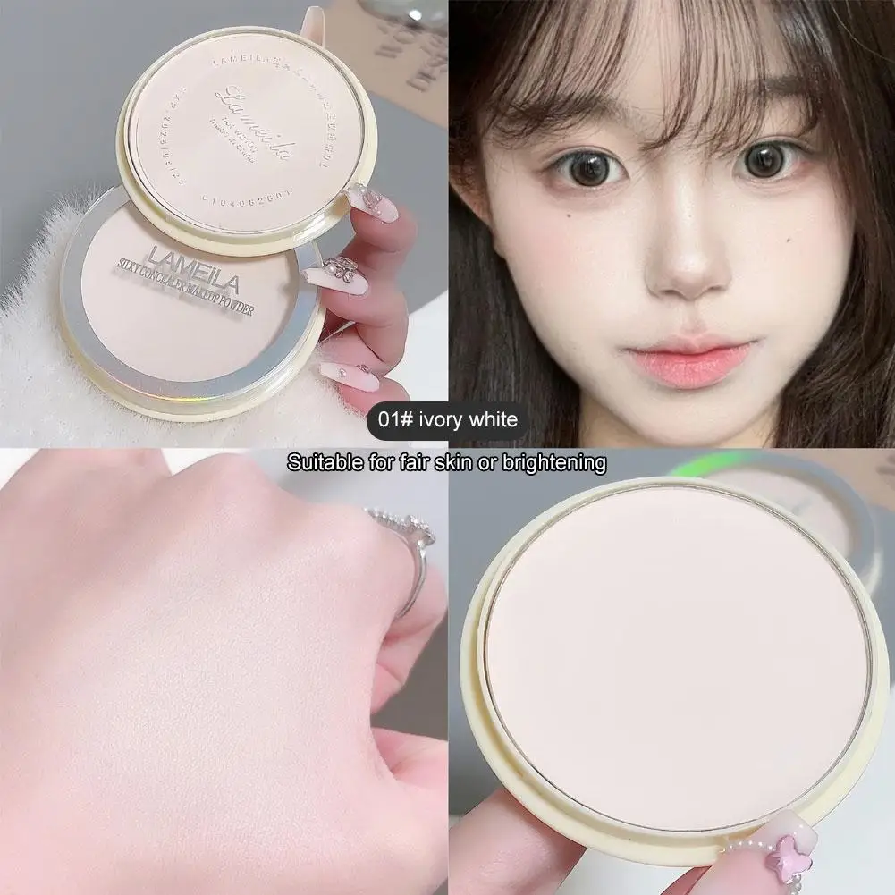Natural Pressed Powder Transparent White Brighten Oil Control Concealer Lasting Face Makeup Setting Powder Waterproof Cosmetic