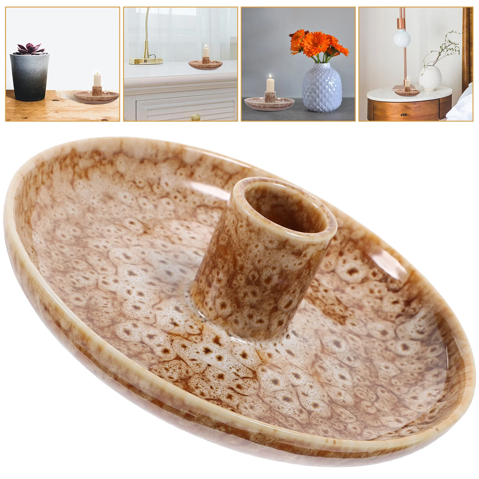 

Ceramic Incense Stick Holder Modern Style Stand Desktop Decoration Aromatherapy Natural Wood Stick Burner