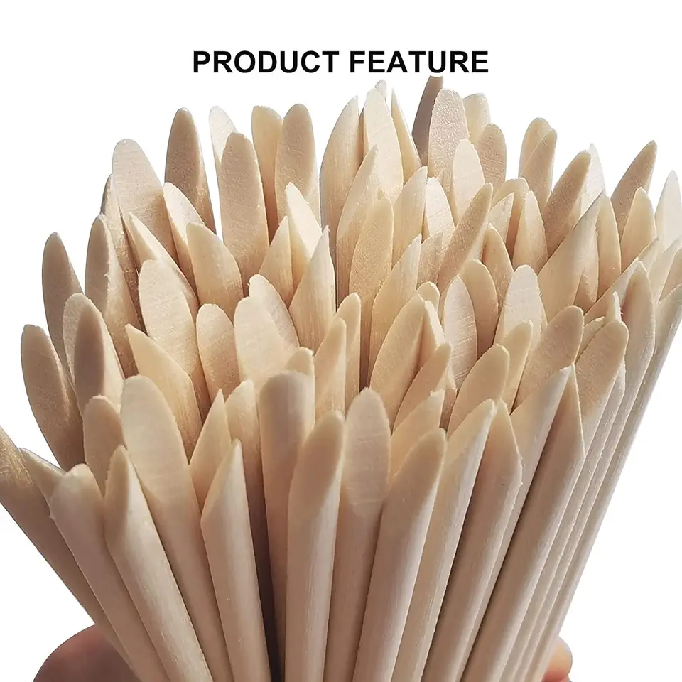 100/50 pzas de empujador de cutículas de madera, palitos de naranjo, removedor de cutículas y puntos para decoración, herramientas de cuidado 2