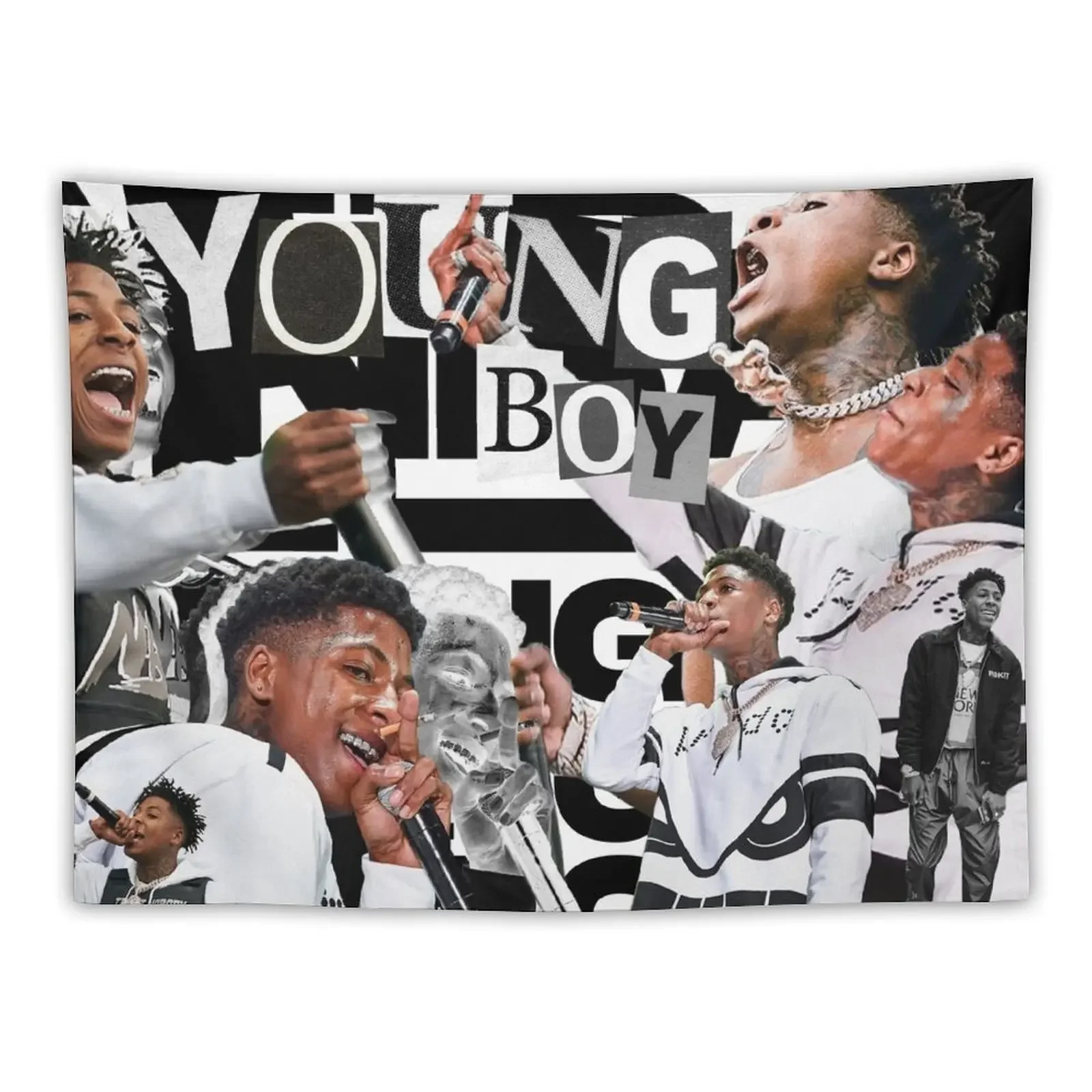 

Youngboy B&W Billionaire Collage Tapestry Decorative Wall Wall Mural Tapestry