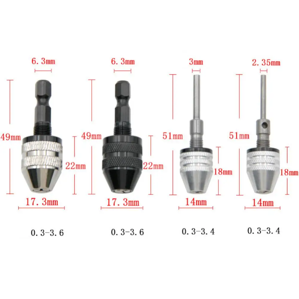 Hex Shank Drill Bits Adapters High Quality Mini Chuck Fixture Mini Drill Chuck Adapter Quick Change Converter Dril Parts Alloy