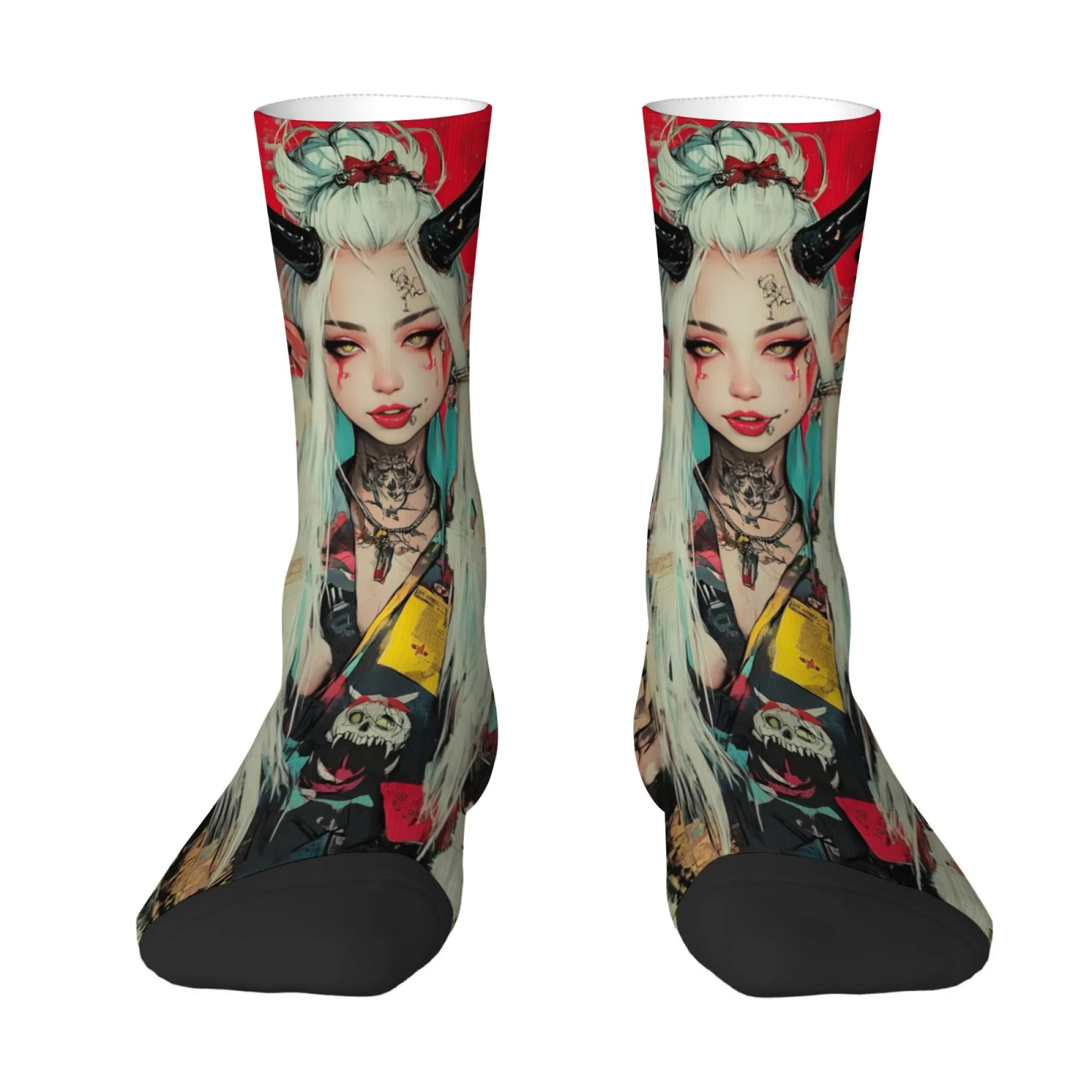 

Cyber ​​OniGirl Socks Soft Comfortable Breathable Men's Socks Outdoor Sports Fitness Fun Party Streetwear Harajuku Holiday Gifts