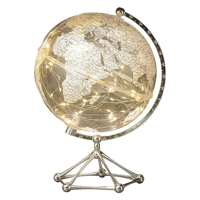 PYH Transparent Globe Ornaments Living Room Home TV Cabinet Desktop Decorations Ambient Lights Acrylic Gifts