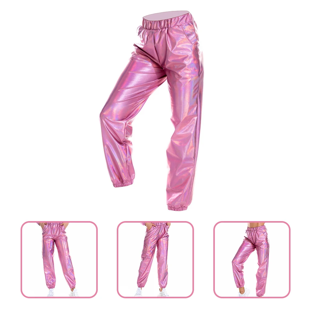 

Shiny Yoga Pants for Women High Waist Metallic Leggings Stretchy Comfortable Workout Lounge Wear Disco Party Rave Costume