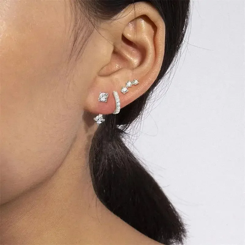 3/6PCS Trendy Round Circle Hoop Earrings Set for Women Tiny Gold Color Cartilage Piercing Earring Jewelry aretes de mujer