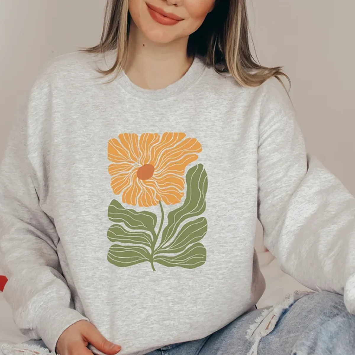 

Sunflower Sweatshirt Crewneck for Women