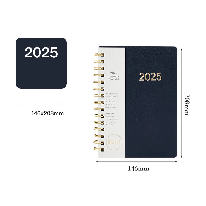 Minkys-フルイングリッシュノートブック、365日プランナー、年間、毎日のアジェンダ、毎週、本、カワイイスクールステーショナリー、12か月、a5,2022