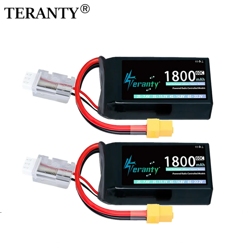 2/4Pcs TERANTY 2S 1800mAh 7,4 V 60C Lipo Batterie mit T XT30 XT60 JST Stecker für RC Auto Lkw Buggy FPV Drone Hubschrauber Flugzeug
