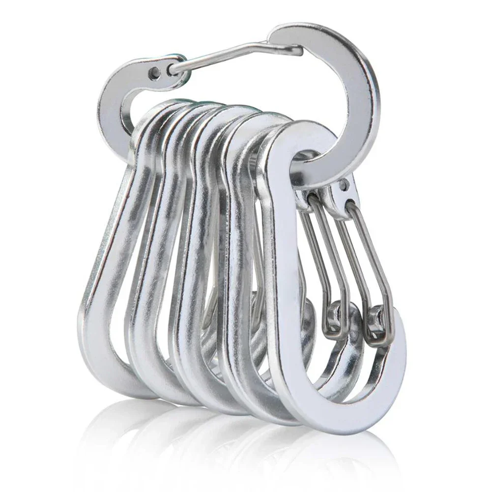 6 stücke Karabiner Clip Aluminium Legierung Schlüsselbund Lock Schnalle Snap D-Ring Clip Outdoor Rucksack Camping Multi Tool Angeln wandern Haken – Detail 19