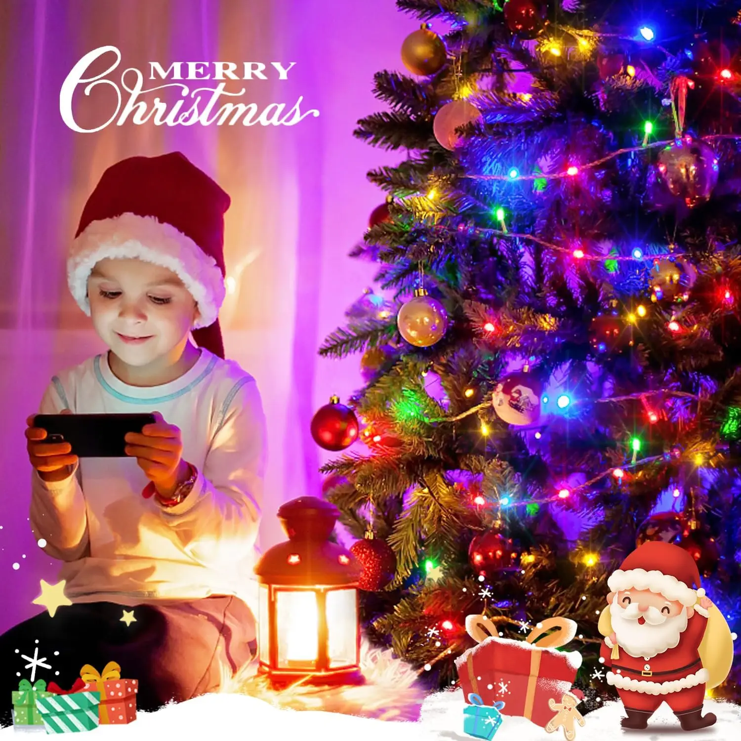 

100 LED 8 Modes Remote Christmas Lights Outdoor Battery Power String Lights Waterproof Twinkle Fairy Mini Lights with Indoor