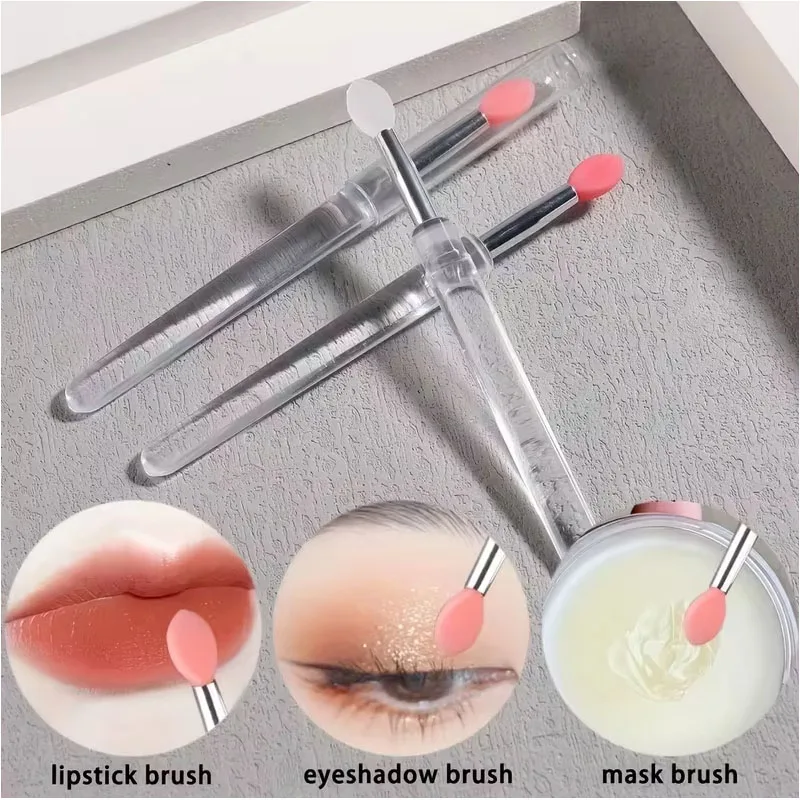1-4Pcs Arts Silicone Applicator Sticks Reusable Chrome Glitter Applying Manicure Tool New Easy-Daub Pigment Silicone Nail Brush