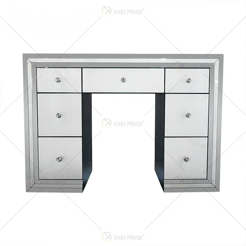 

Cross-border wholesale white mirror dresser bedroom storage desk display cabinet living room decoration Venetian furniture
