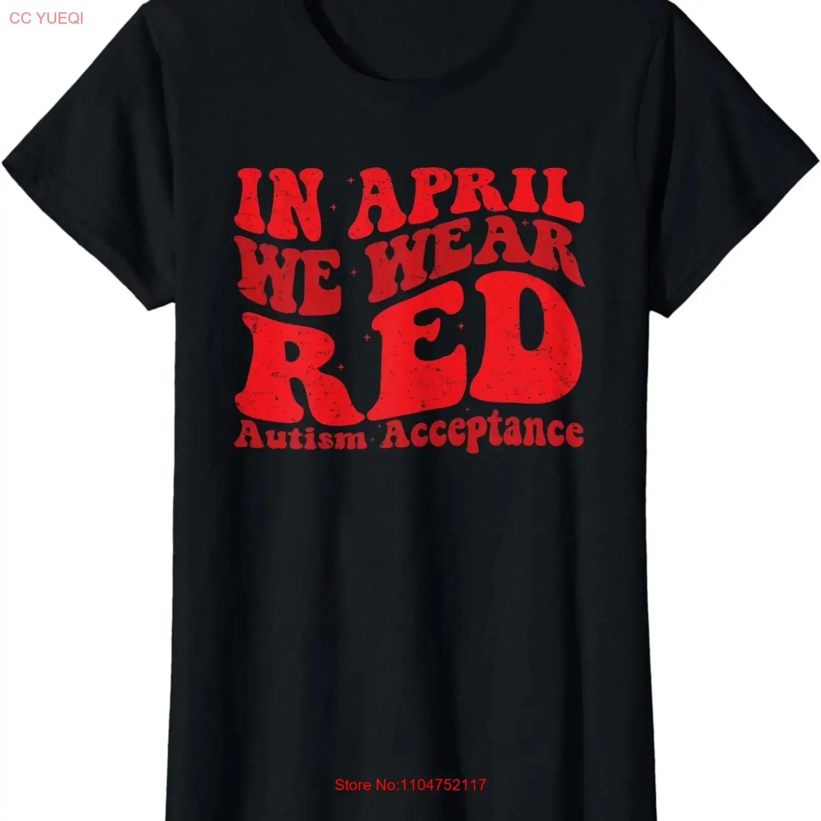 Red Instead Autism Awareness Acceptance Education Ladies' Crewneck T Shirt long or short sleeves vintage Washed Comfortable