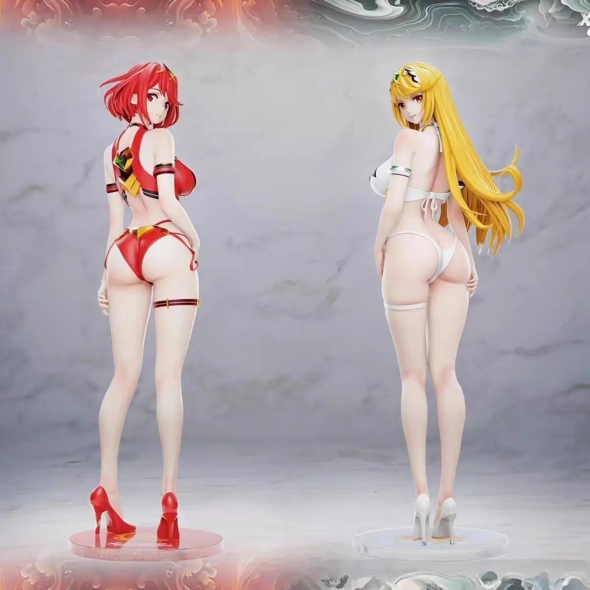 Xenoblade Chronicles PVC Figurine Pyra Mythra Swimsuit Collectible Model Cute Desktop Ornament Hobby Gift For Anime Lovers view 3