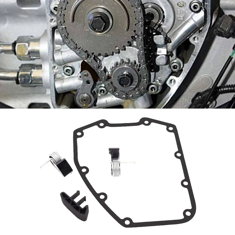 

Cam Chain Tensioner Outer&Inner Complete Kit Full/Guide & Cover Gasket for Harley Twin Cam Dyna Softail Electra Glide Road King