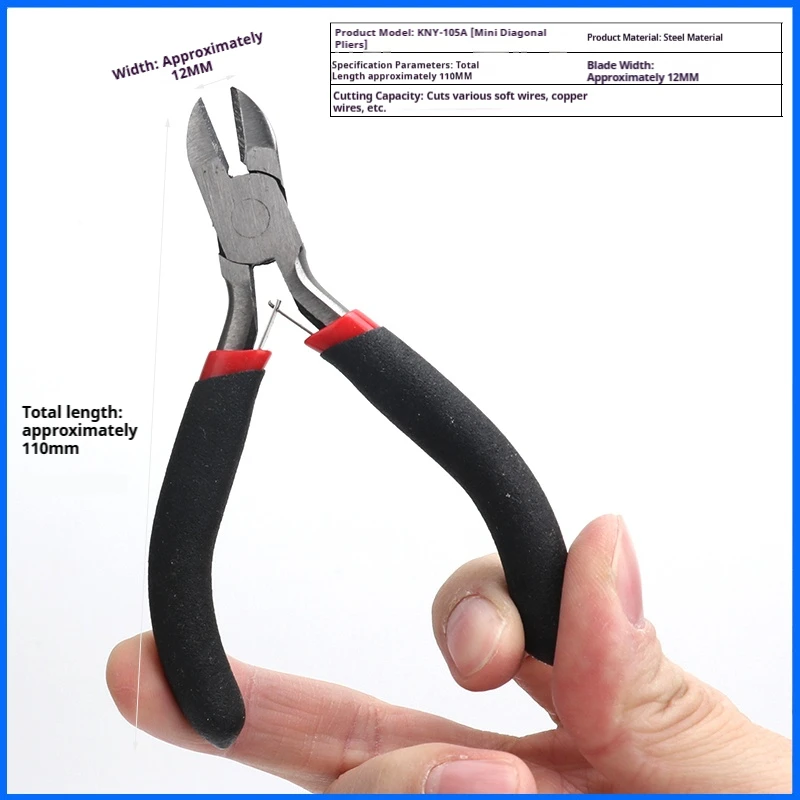 

Stainless steel mini bevel scissor pliers, small, toothless, pointed and flat DIY handcrafted model pliers