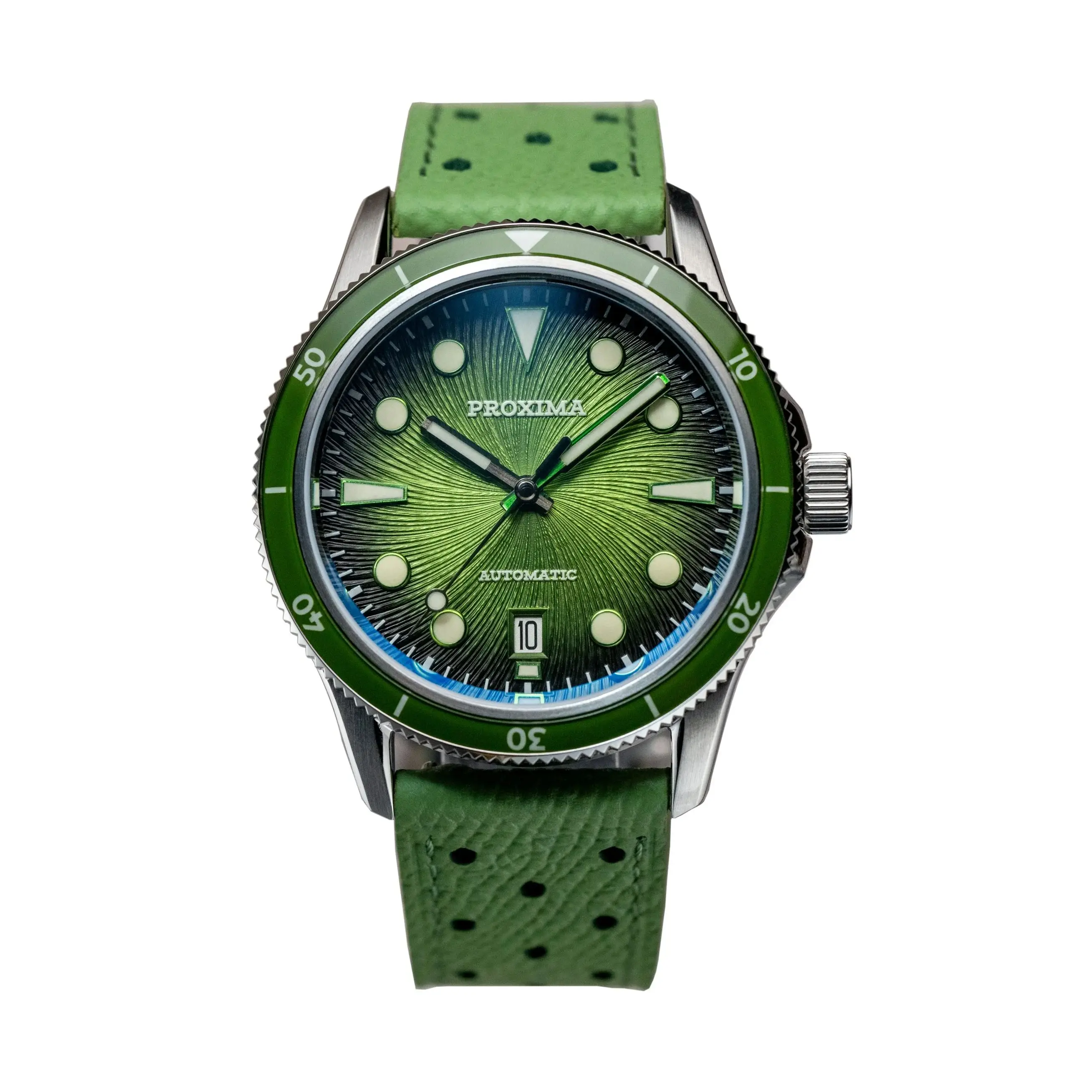 Proxima Men Automatic Watch 39mm Mechanical Wristwatch 10ATM Waterproof Luminous Sapphire Ceramic Bezel Miyota9015 Jianzhan Dial