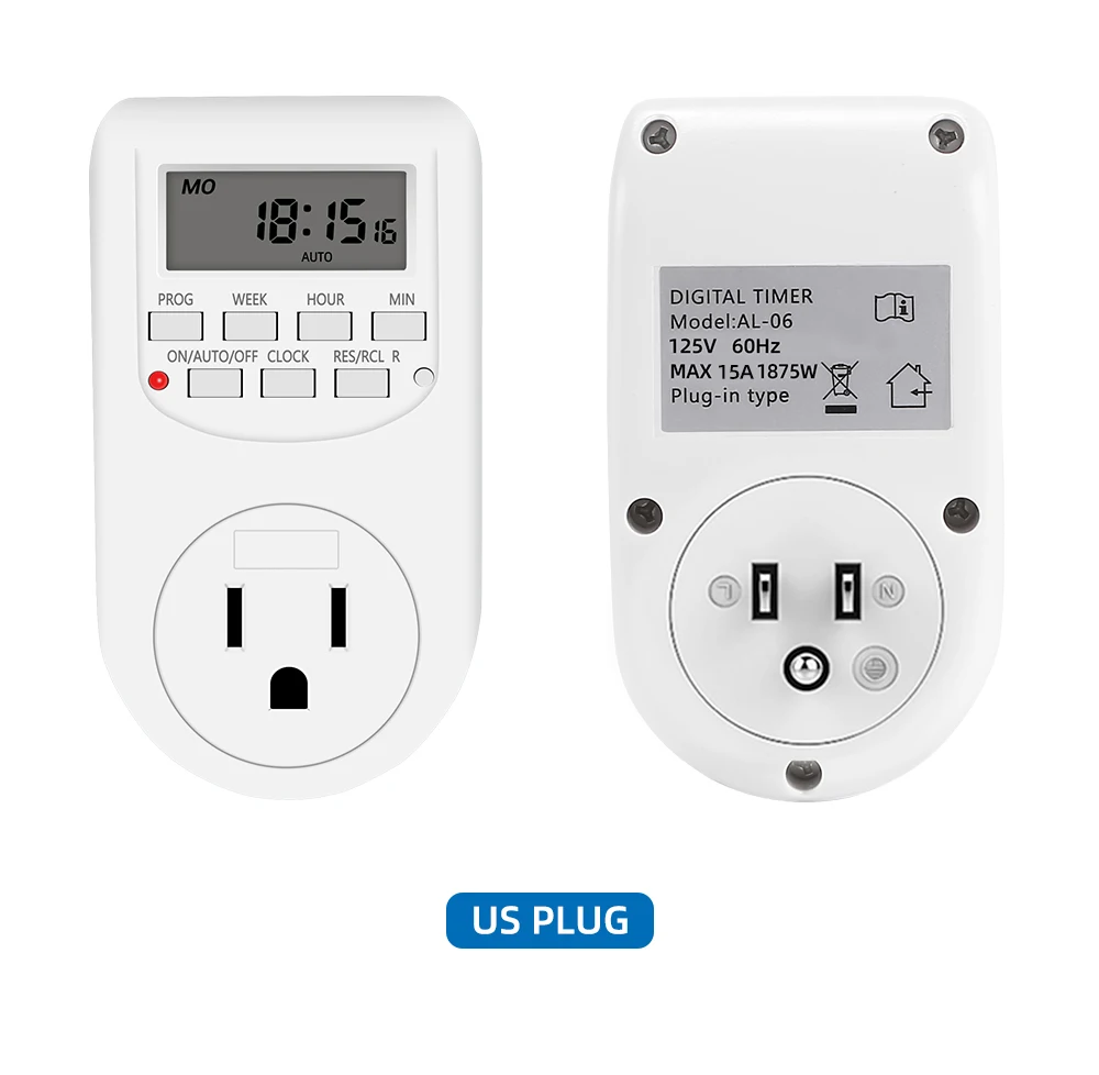 Digital Timer Switch Electronic 12/24 Hour Weekly Programmable Timing Socket EU UK US Plug Outlet Kitchen Appliance Time Control