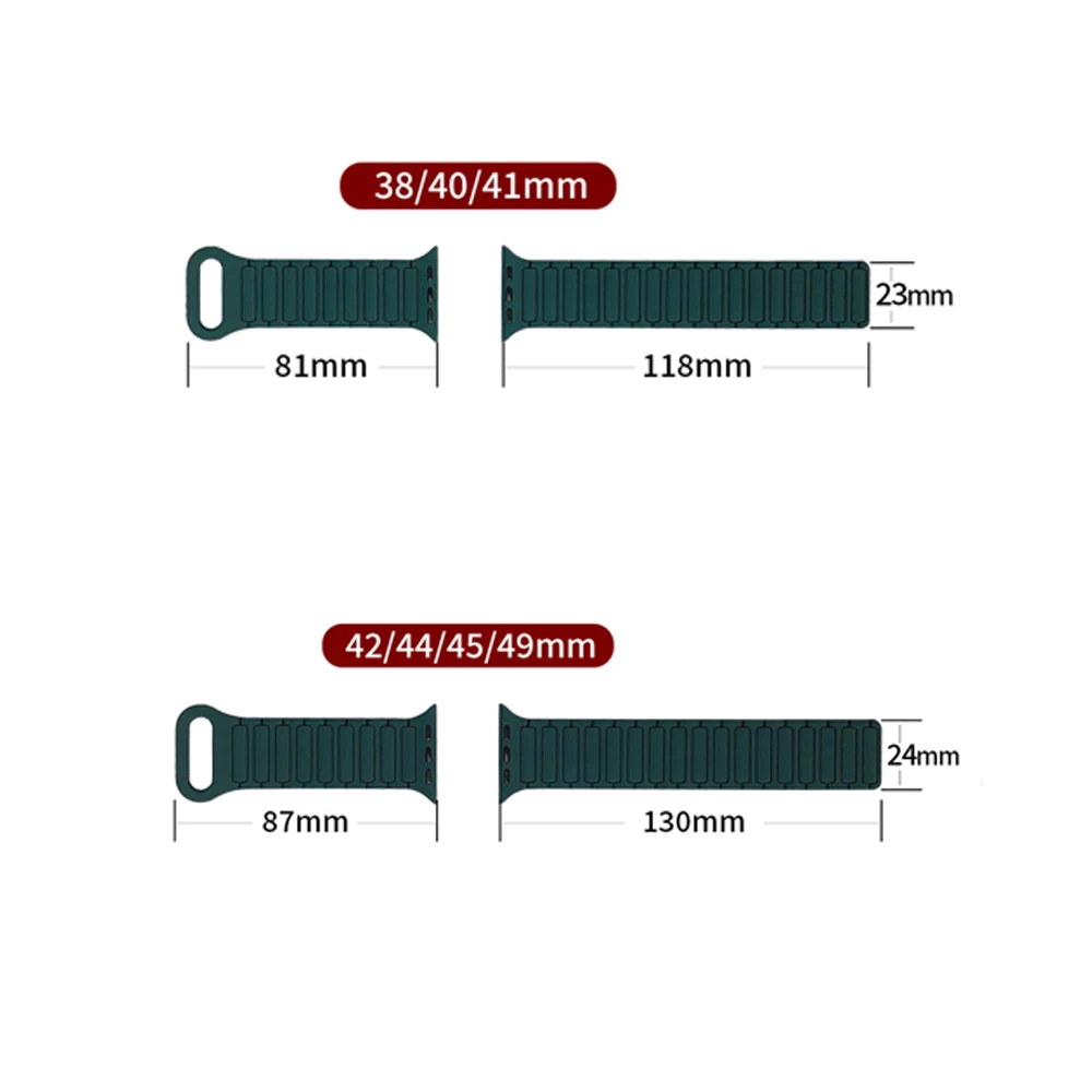 Correa magnética de silicona para Apple Watch Band 49mm 45mm 44mm 42 41 40mm 46mm pulsera deportiva iWatch Series 10 9 8 7 6 5 4 SE Ultra