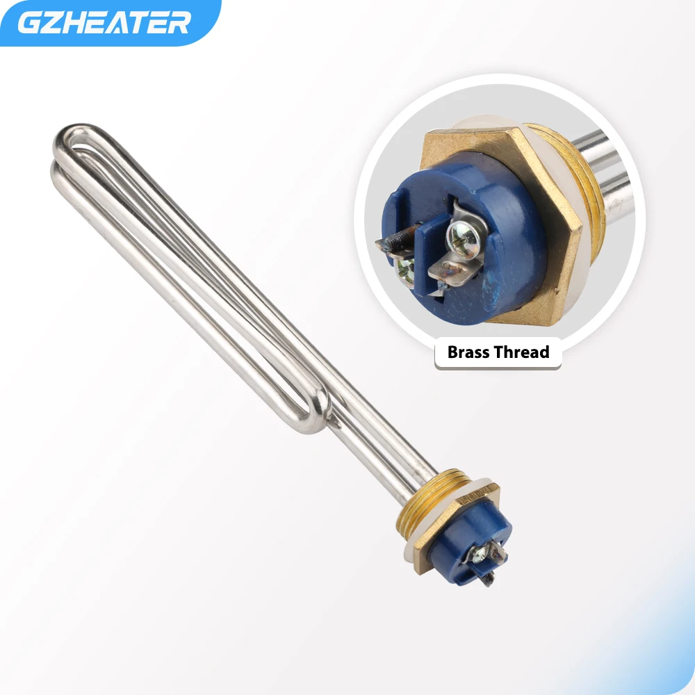 GZHEATER 3KW 220V 접이식 태양열 온수기 파이프 DN25 1 인치 BSP 스레드 전기 히터 용 스테인레스 스틸 가열 요소