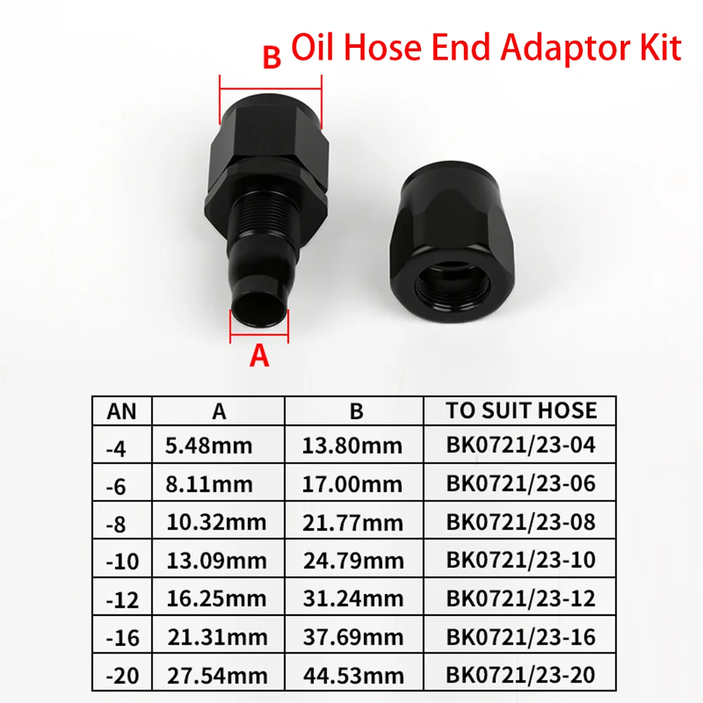 Universal Black Oil Pipe  AN6/AN8/AN10/AN12 Straight 0°/45°/90°Degree Oil Fuel Swivel Hose End Fitting Oil Hose End Adaptor Kit