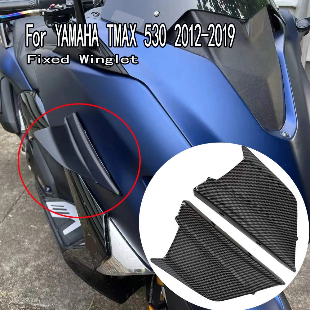 For YAMAHA TMAX 530 2012-2019 TMAX 560 2019-2021Spoiler Fixed Wind Wing Fairing Front Wing Spoiler ABS Plastic Fixed Winglet