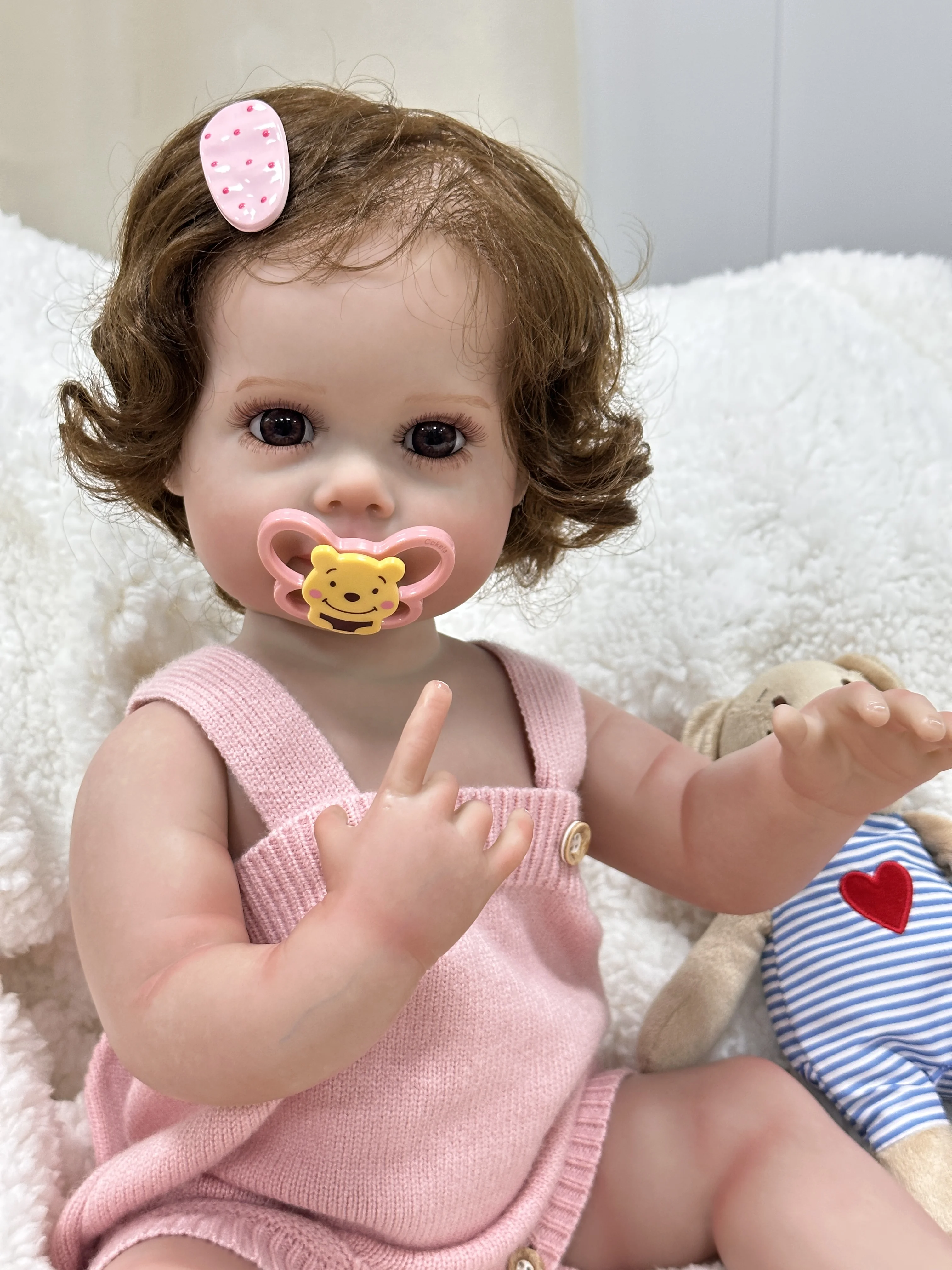 Cokela 50cm Cuerpo molhado e trink esmalte realista recém-nascidos bebê feminino simulação macio chorando kit de silicone bonecas reborn