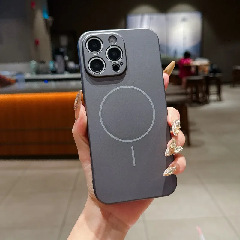 Best-Selling Skin-Feel Matte Gray For MagSafe Phone Case For iPhone 18 Pro Max 17 16 15 14 13 Wireless Charging Anti-Drop Cover