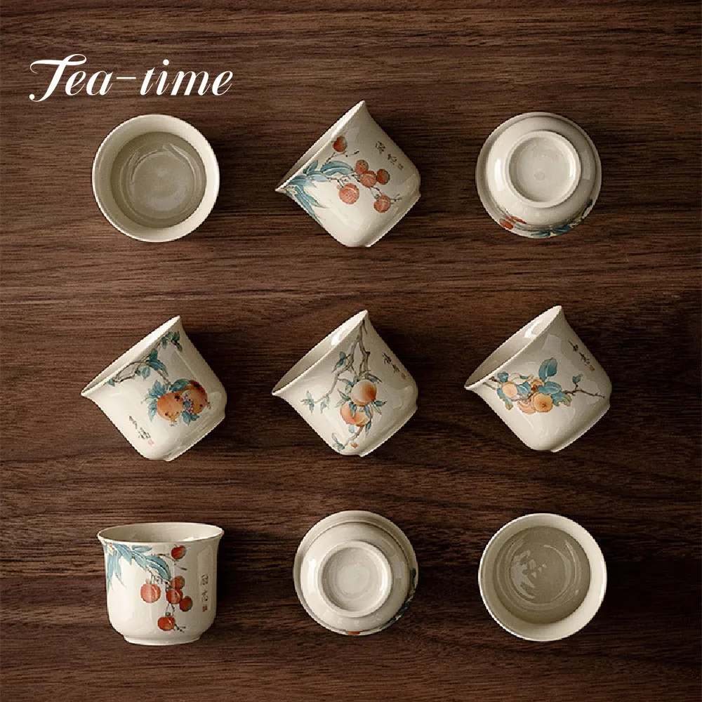 50/70ml Japanese Style Plant Ash Ceramic Tea Cup Teaware Kung Fu Tea Set Cup Porcelain Teacup Creative Handmade Master Cup Home