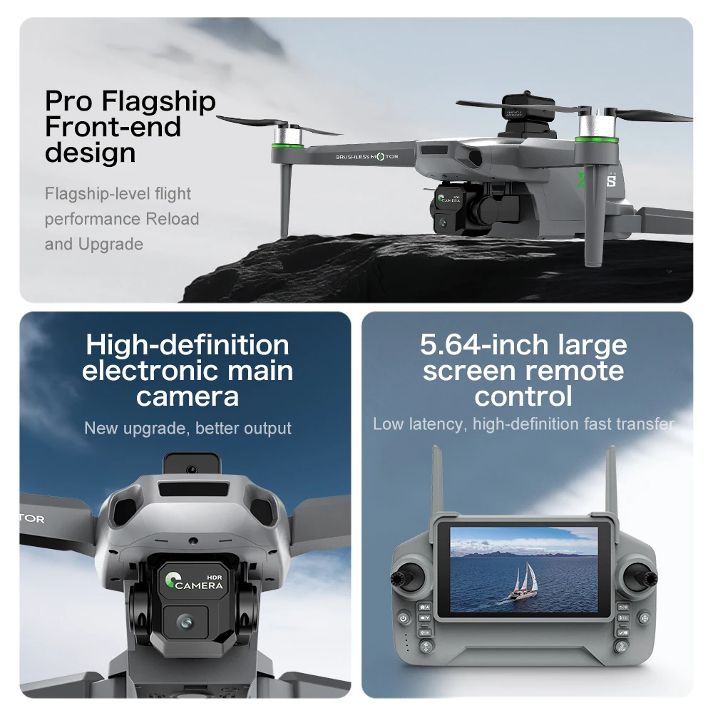 ZH8 Drone 4.3 Inches Screen Remote Control Brushless Motor Helicopter Optical Flow Obstacle Avoidance Quadcopter Dron RC Toy