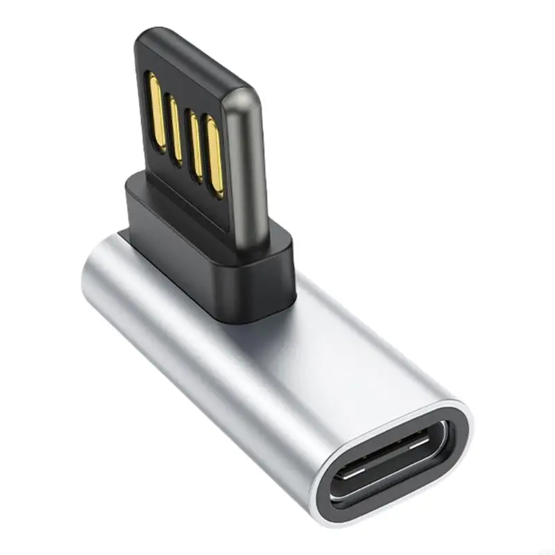 90 Degree USB to Type C Adapter Reversible Plugs Suitable for Narrow Space Durability and Lightweight for Daily Carry