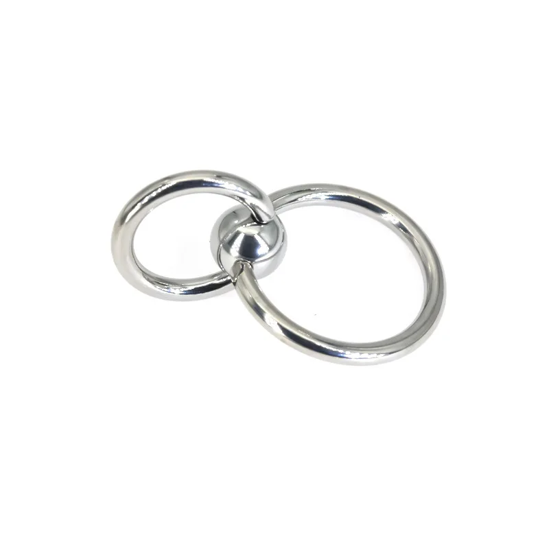 SaYao 1 Piece Big Ball double Rings Stainless Steel Captive Hoop Ring BCR  PA Ring Nipple Body Piercing Jewelry