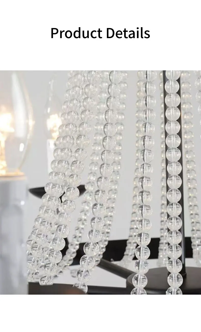 American Retro Crystal Candle E14 Chandelier