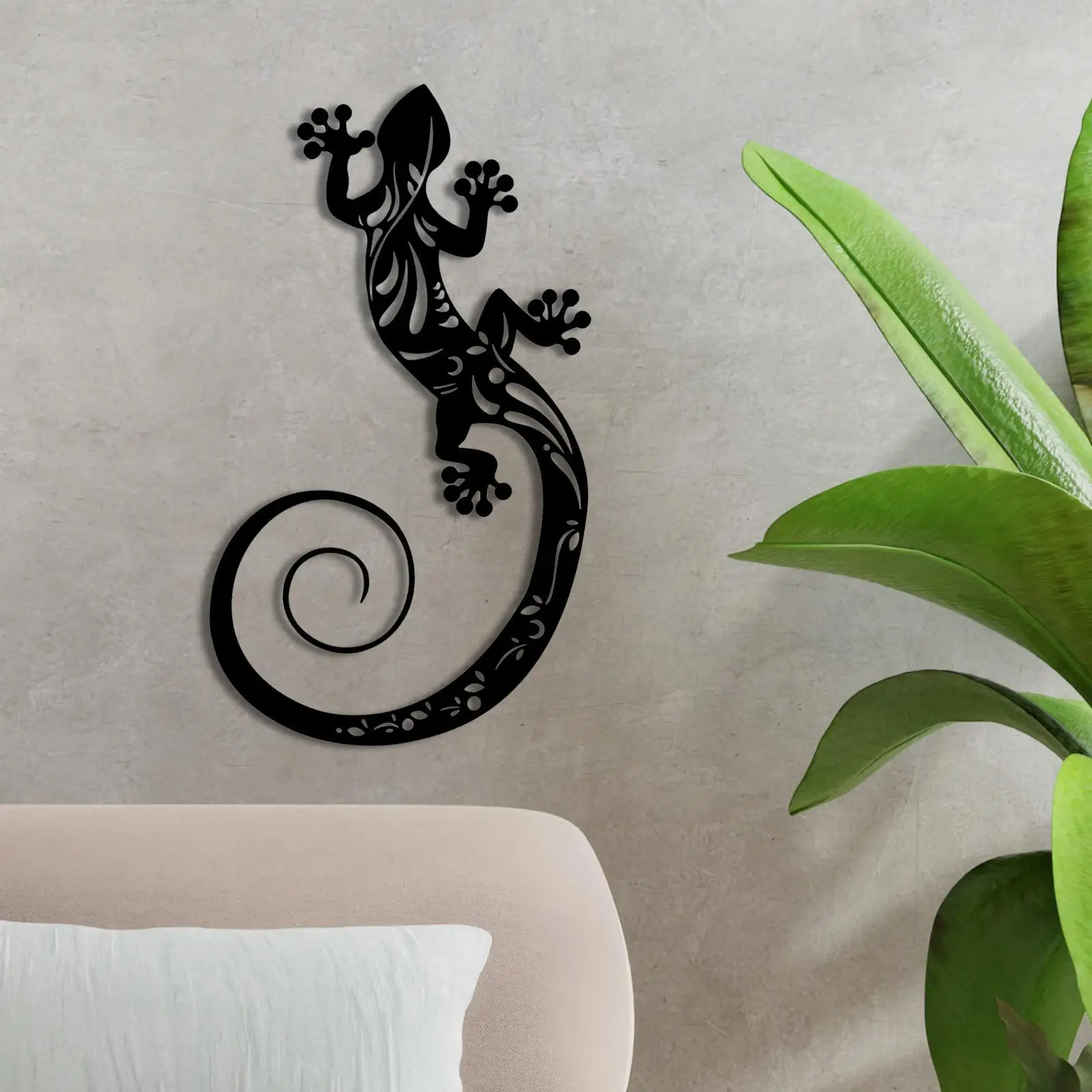 Metal Gecko Wall Art Ornament Art Sculpture Wall Hanging Adorable Sculpture Decoration Art Decoration for Living Room Bedroom