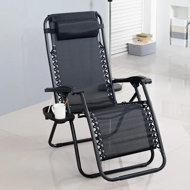

！@Portable Outdoor Zero Gravity Metal Folding Beach Chair Reclining Sun Lounge for Bedroom Apartment Hospital