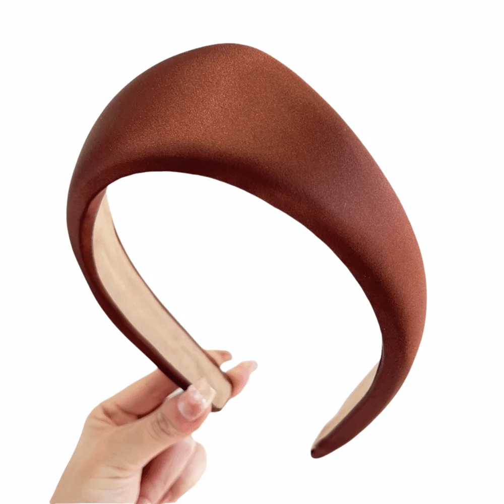 

Retro Simple Fabric Women Hairband Crown Solid Color Triangle Wide Edge Headband Elegant Classic Anti Slip Hair Hoop Banquet