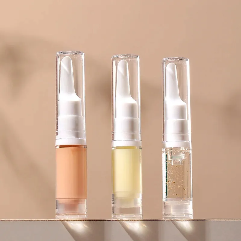 3PCS 5/10/15ml Transparent Basic Press Bottle Portable Bottle Travel Essence Container Vacuum Eye Gel Empty Tube Can Be Reused