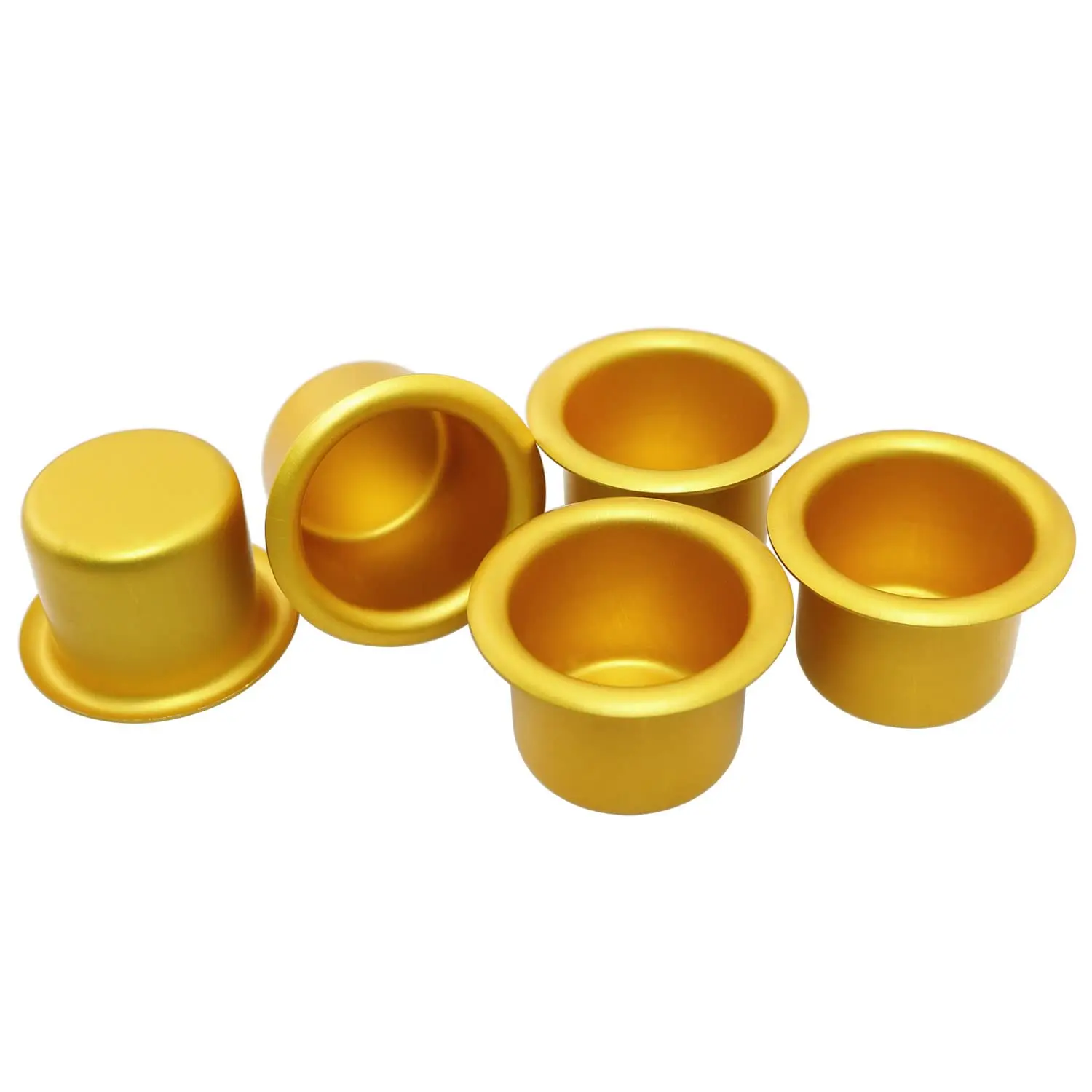 10pcs Home Mini Golden Candle Cup Candle Holder Stand Cup Candle Drip Protector Candle Drip Device Aluminum Cup To Prevent Wax