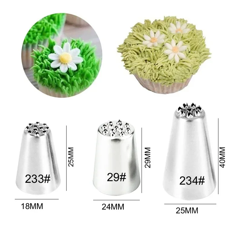 New Stainless Steel Small Grass Shape Cream Nozzle Baking Tools Cream Decoration Mouth Grass Cream Icing Nozzles Pastry Decorate