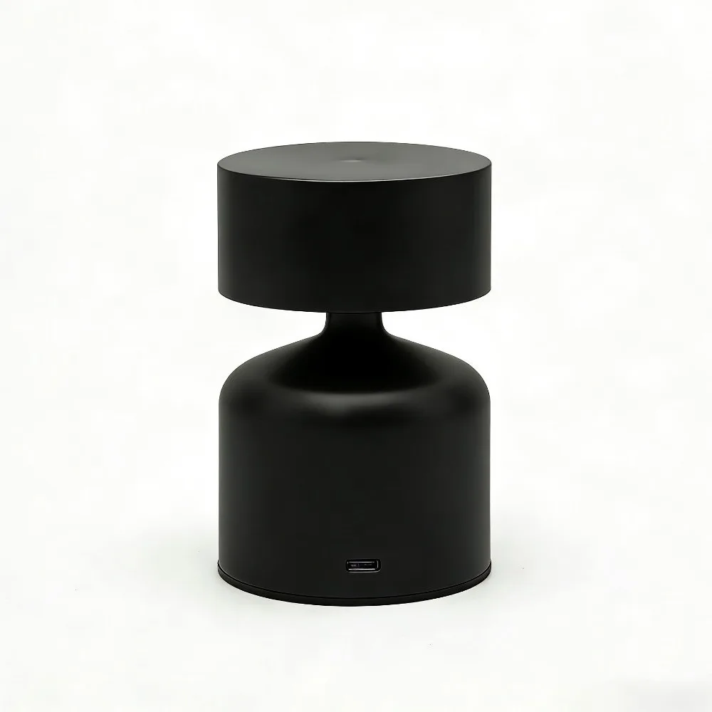 Modern Bar Desk Lamp Metal Dumbbell Design 3-Level Dimmable Table Lamp Touch Control USB Rechargeable Luminous Night Light Desk