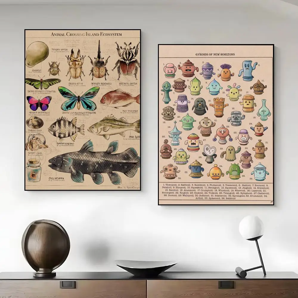 Animal Crossing New Horizons Botanical Poster Aesthetic Wall Art Canvas Trendy Bedroom Home Room Decor