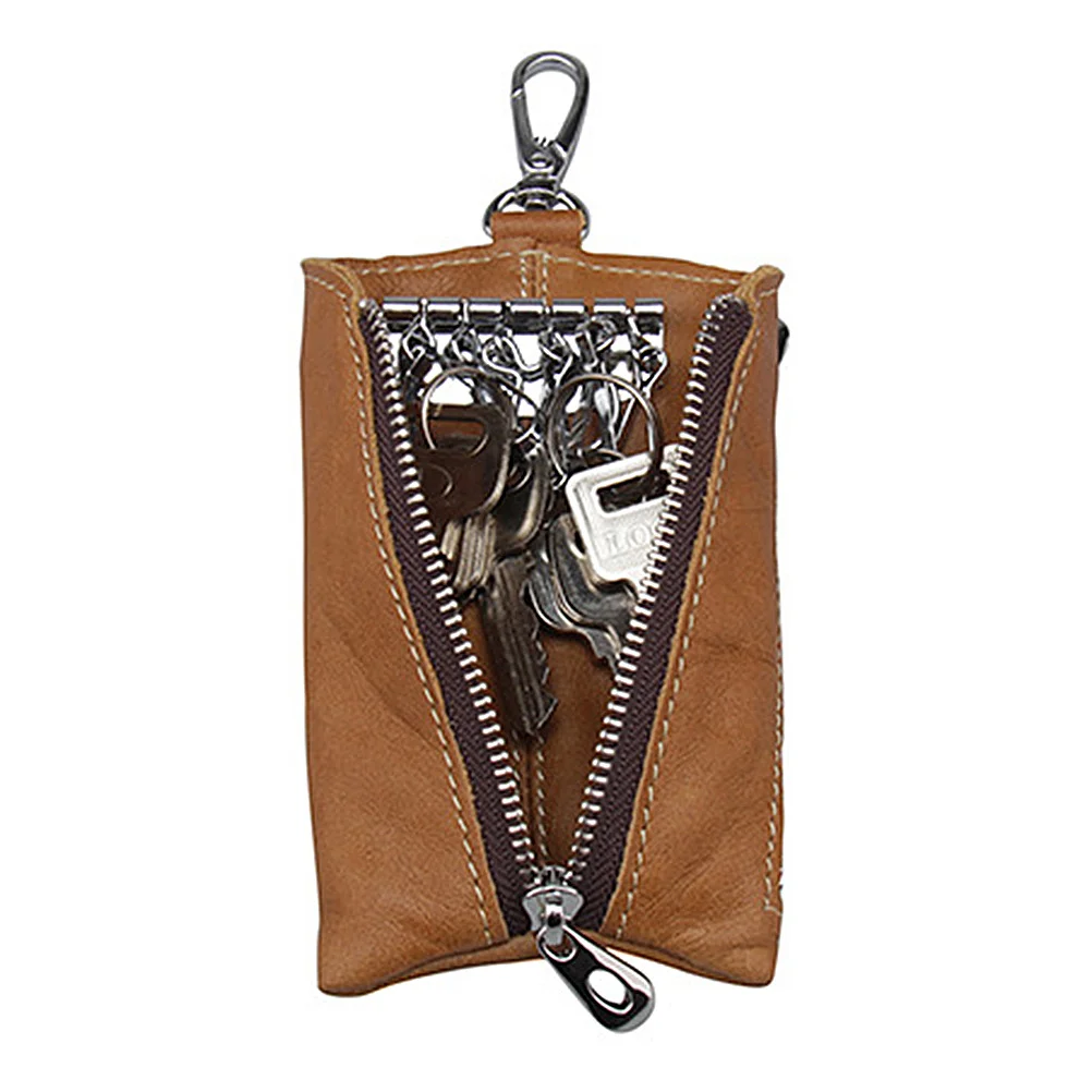 

1Pcs Waist Hanging Car Key Case PU Durable Zipper Coin Purse Card Holder Multipurpose Keychain Car Key Case