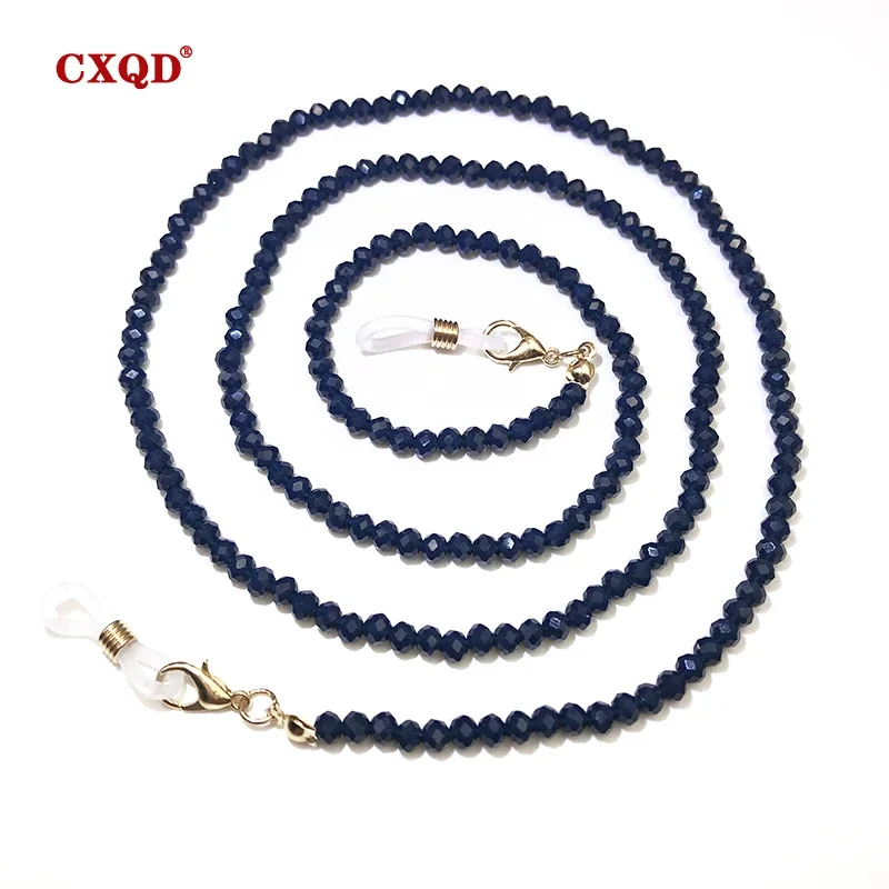 Cadena para gafas de lectura a la moda para mujer, correa para gafas con cuentas, cuerda chapada en Color de 4mm, cordones para gafas de sol informales con collar de regalo