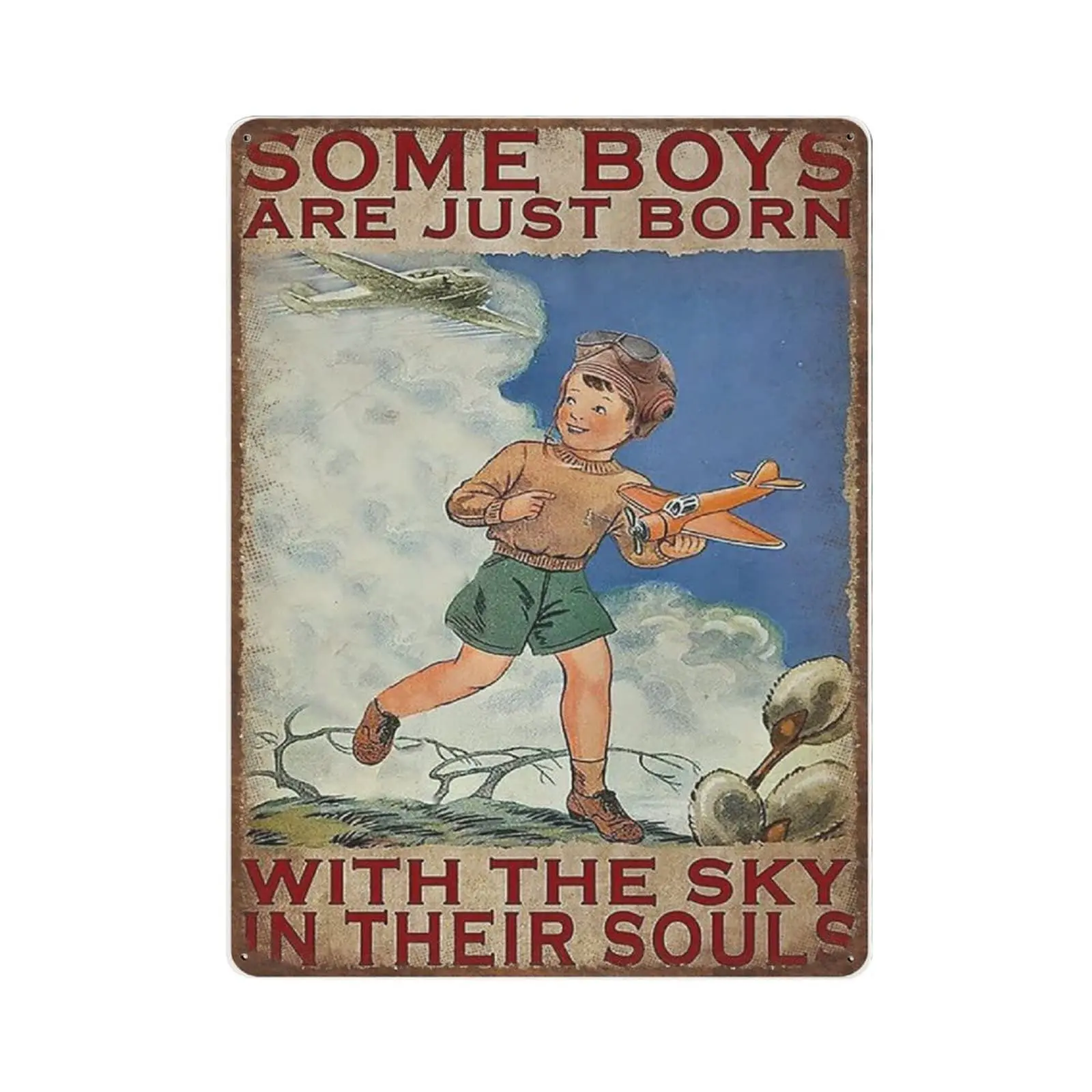 1pcs,Retro Durable Thick Metal Sign,Some Boys are Just Born with The Sky in Their Souls Sign,Vintage Wall Decor，Novelty Signs fo