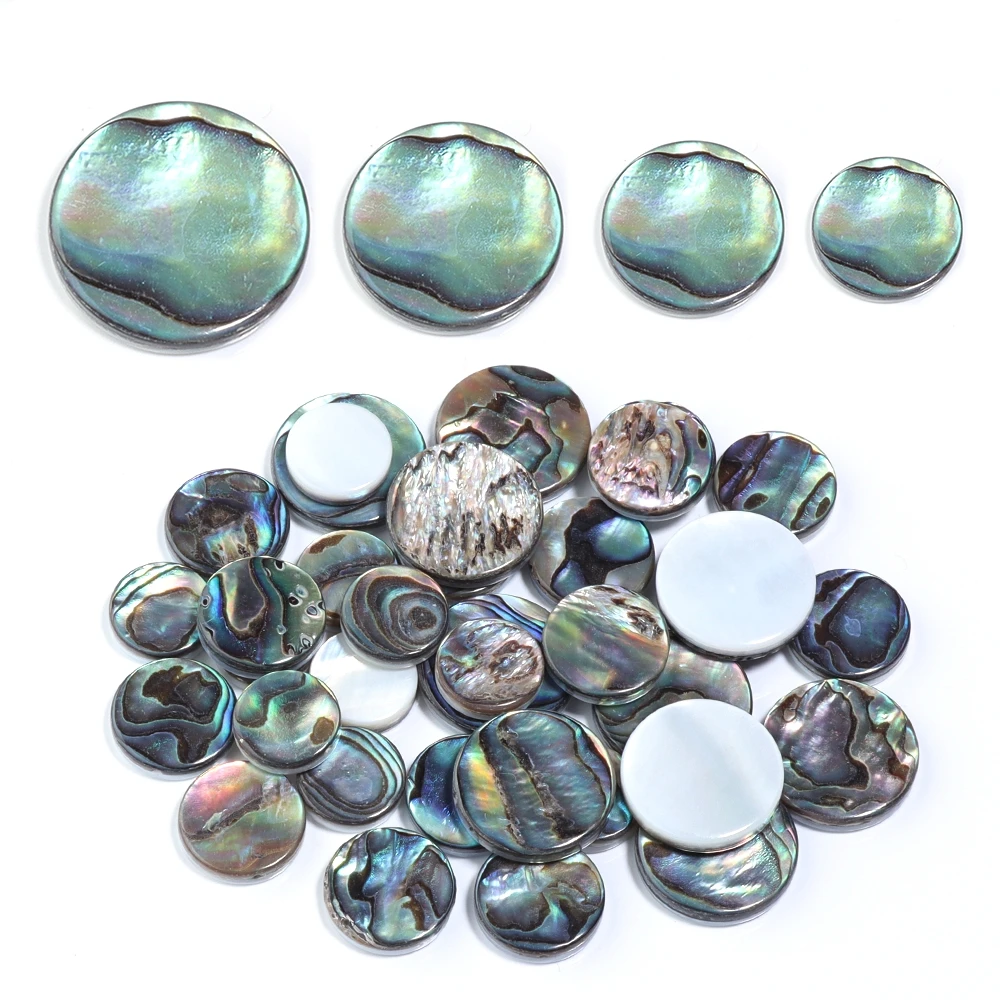 2 stücke 10 12 15mm Natürliche Abalone Shell Cabochon Flache Runde Lose Shell Perlen Für DIY Schmuck Machen Halskette armband Zubehör