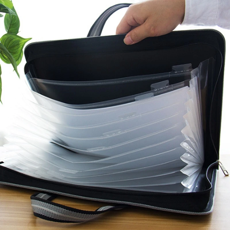 Business Zipper Waterproof Insert File Bag 12 Oxford Cloth Organ Bag A4 Paper Folder Capacity Package