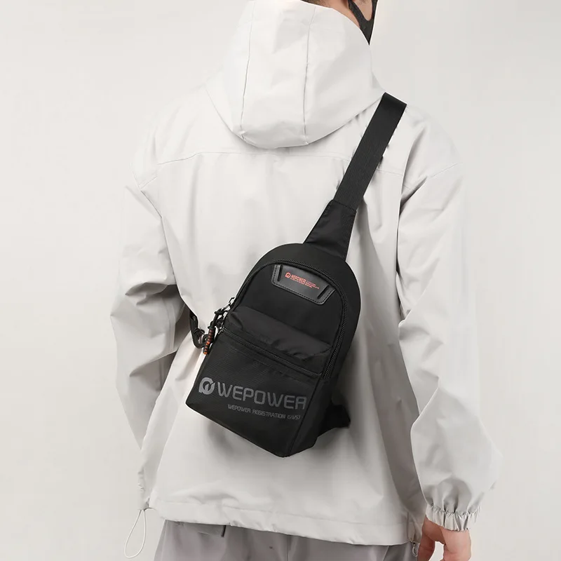 Bolso de pecho multifunción a la moda para hombre, Bolsa de hombro impermeable para deportes al aire libre, riñonera informal