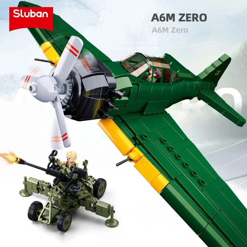 Sluban WW2 Military Aircraft Tanks Building Blocks Iwo Jima Battle Scene Model Bricks With Mini Figures DIY Toy For Kids Gifts