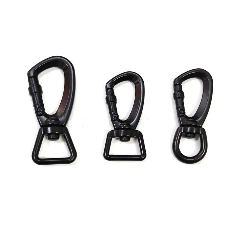 New D Shape Climbing Carabiner Black 15mm/20mm/25mm Swivel Mountaineering Hook Safety Lock Outdoor Tool